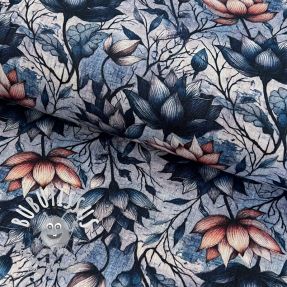 Tissu double gaze/mousseline Dreamy flowers design C digital print