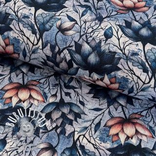 Tissu double gaze/mousseline Dreamy flowers design C digital print