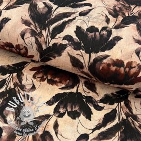 Tissu double gaze/mousseline Dreamy flowers design F digital print