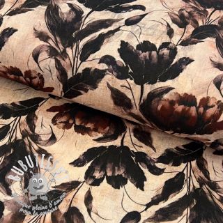 Tissu double gaze/mousseline Dreamy flowers design F digital print