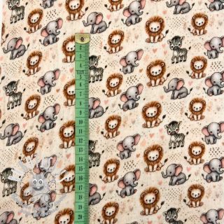 Tissu double gaze/mousseline Safari buddys design D digital print