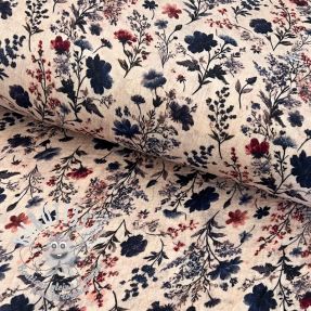 Tissu double gaze/mousseline Flower sea design E digital print