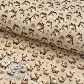 Tissu double gaze/mousseline Little farm animals design A digital print