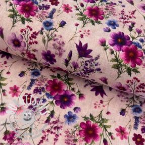 Tissu double gaze/mousseline Flower sea design D digital print