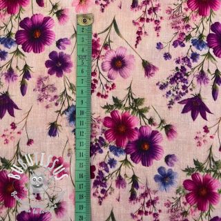 Tissu double gaze/mousseline Flower sea design D digital print