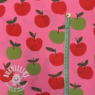 Tissu coton Fruit apple pink digital print