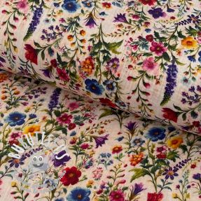 Tissu double gaze/mousseline Flower sea design B digital print