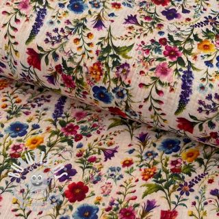 Tissu double gaze/mousseline Flower sea design B digital print