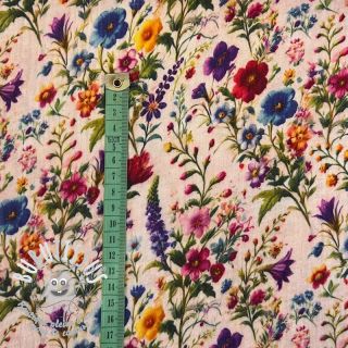 Tissu double gaze/mousseline Flower sea design B digital print