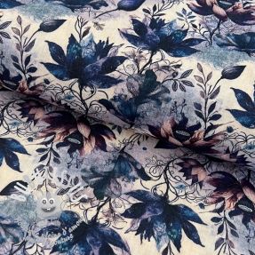 Tissu double gaze/mousseline Dreamy flowers design D digital print