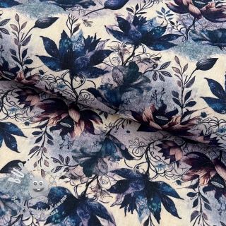 Tissu double gaze/mousseline Dreamy flowers design D digital print
