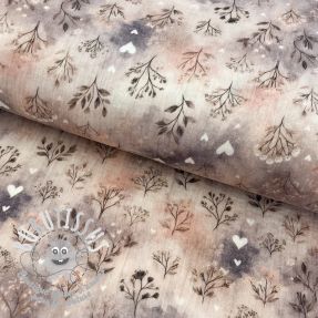 Tissu double gaze/mousseline Flower heart design B digital print
