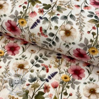 Tissu double gaze/mousseline Stylish flowers design D digital print