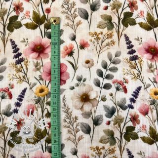 Tissu double gaze/mousseline Stylish flowers design D digital print