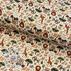 Tissu double gaze/mousseline Safari buddys design E digital print