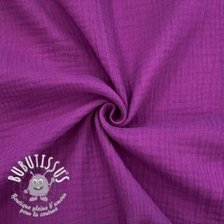 Tissu double gaze/mousseline cyclaam