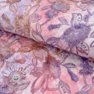 Tissu coton TIE DYE EMBROIDERY Swingy design D