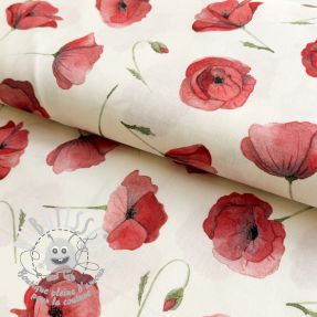 Tissu coton Watercolour Poppy