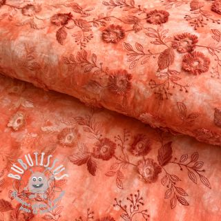 Tissu coton TIE DYE EMBROIDERY Poppy design H