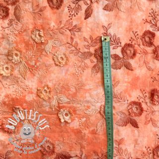 Tissu coton TIE DYE EMBROIDERY Poppy design H