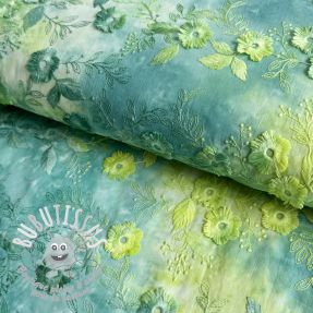 Tissu coton TIE DYE EMBROIDERY Poppy design G