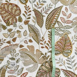 Tissu déco jacquard Euphoria blanc kaki