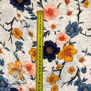 Viscose RAYON POPLIN Flowy flowers design C digital print