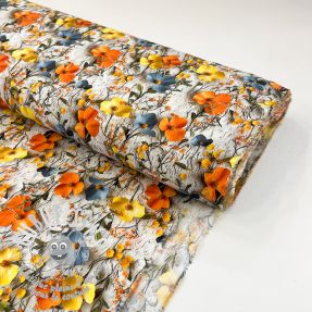 Viscose RAYON POPLIN Flowy flowers design B digital print