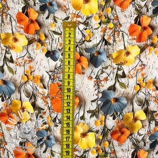 Viscose RAYON POPLIN Flowy flowers design B digital print