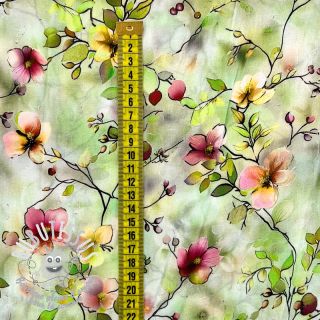 Viscose RAYON POPLIN Bright flowers design F digital print