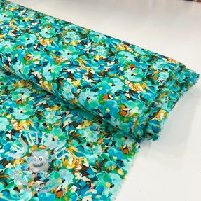 Viscose RAYON POPLIN Oil painted flowers design B digital print