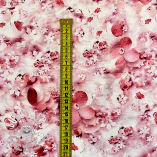 Viscose RAYON POPLIN Bright flowers design A digital print