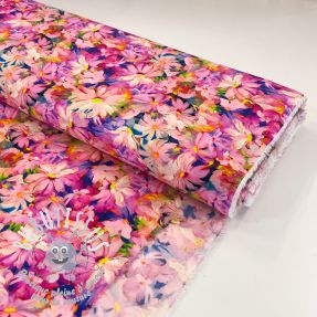Viscose RAYON POPLIN Oil painted flowers design D digital print
