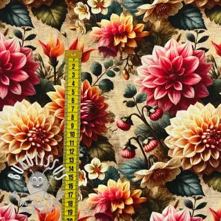 Viscose lin Rosalie design A digital print