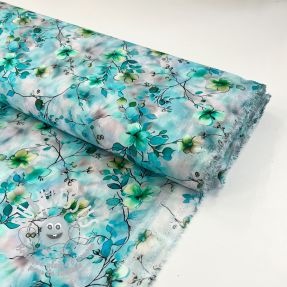 Viscose RAYON POPLIN Bright flowers design E digital print