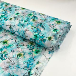 Viscose RAYON POPLIN Bright flowers design E digital print