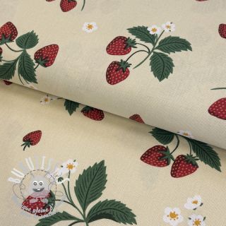 Tissu déco premium Strawberry Happy Fruit