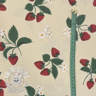 Tissu déco premium Strawberry Happy Fruit