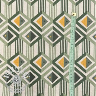 Tissu déco Linenlook Geometric Graphic Diamond soft green