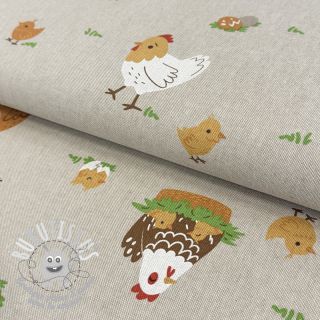 Tissu déco Linenlook Chicken Family Nest