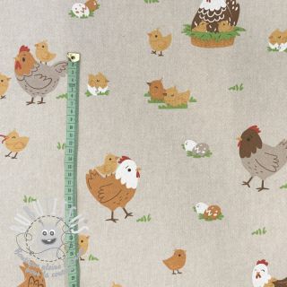 Tissu déco Linenlook Chicken Family Nest