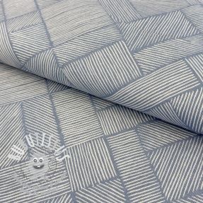 Tissu déco Linenlook Line Diagonal Patchwork petrol