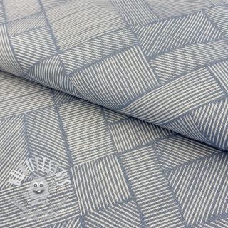 Tissu déco Linenlook Line Diagonal Patchwork petrol