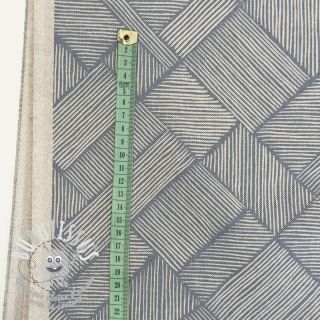 Tissu déco Linenlook Line Diagonal Patchwork petrol