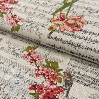 Tissu déco Linenlook Notes and roses
