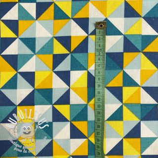 Tissu déco premium Diamond triangle blue