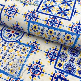 Tissu déco premium Azulejos tile patch
