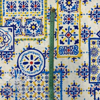 Tissu déco premium Azulejos tile patch