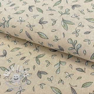 Tissu déco Linenlook Leaf soft watercolor