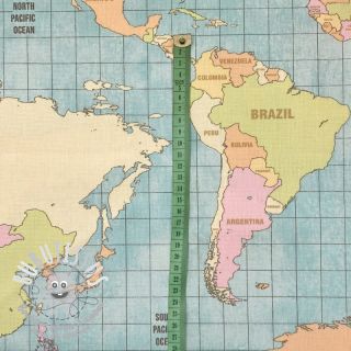 Tissu déco premium World map vintage